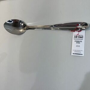 New All Clad Stainless Steel Solid Spoon Polished Dishwasher Safe Uility Serving